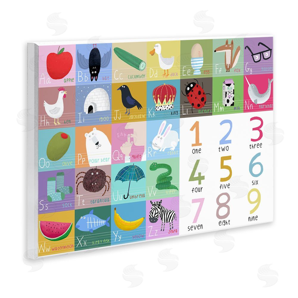 Carla Daly Alphabet & Numbers First Words Wooden Wall Plaque Art Print
