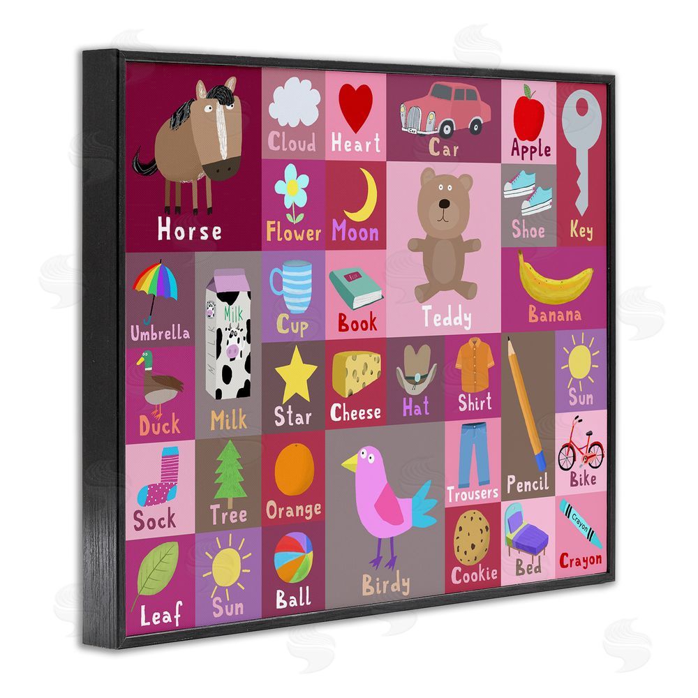 Carla Daly Pink First Words Black Framed Giclee Wall Art Print