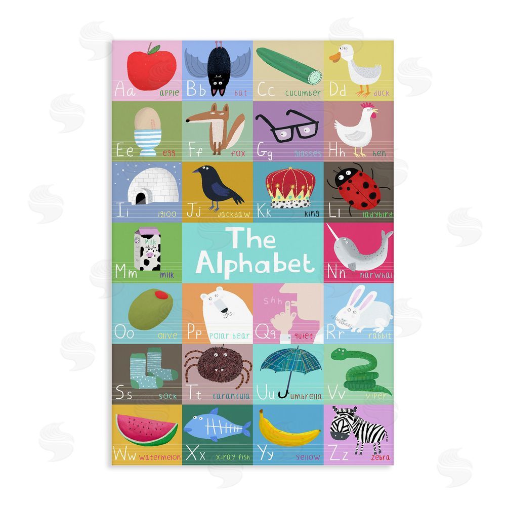 Carla Daly First Words Alphabet Stretched Canvas Wall Art Print