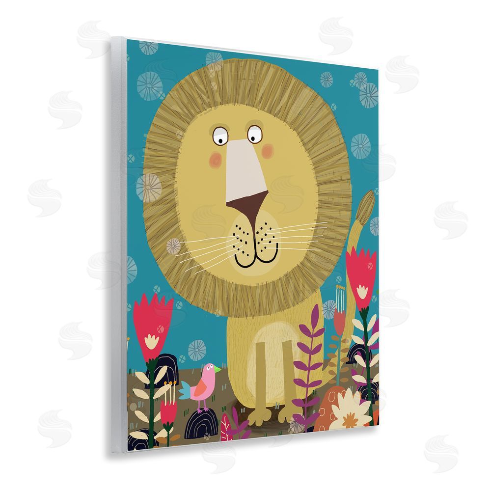 Carla Daly Boho Lion & Flowers Wooden Wall Plaque Art Print