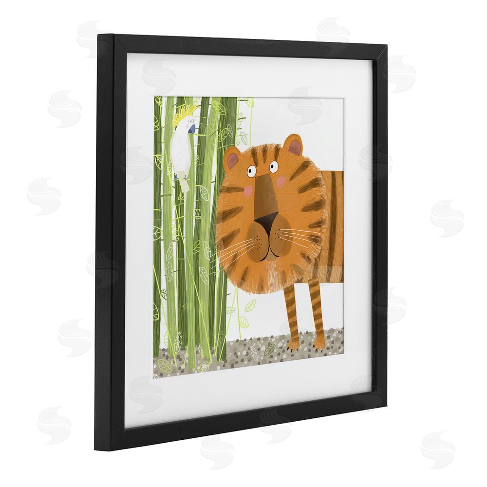 Carla Daly Bamboo Trees & Tiger Black Framed Print Under Glass Wall Art