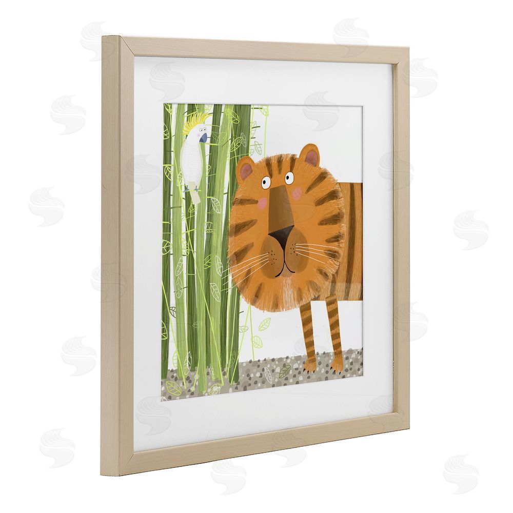 Carla Daly Bamboo Trees & Tiger Brown Framed Print Under Glass Wall Art
