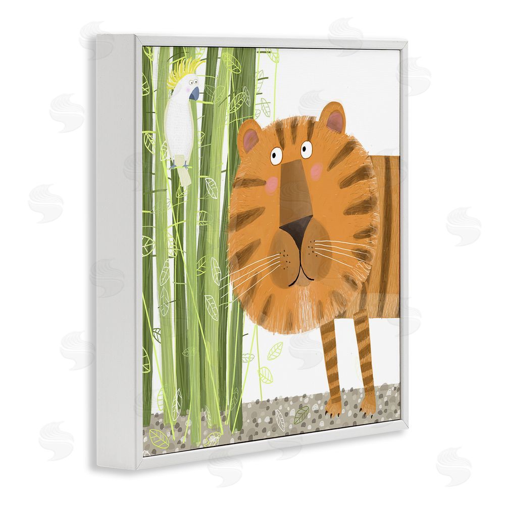 Carla Daly Bamboo Trees & Tiger White Framed Giclee Wall Art Print