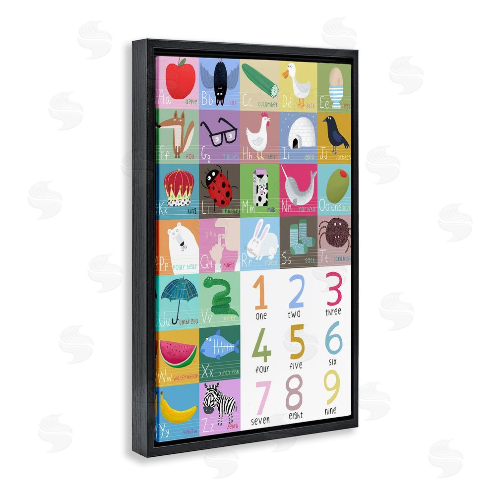 Carla Daly Counting & Alphabet Learning Black Floating Frame Canvas Wall Art Print