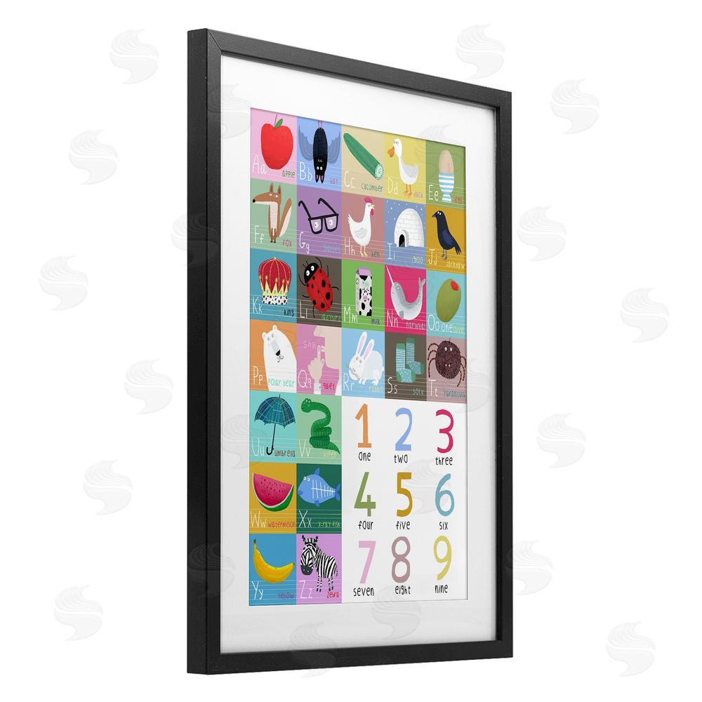 Carla Daly Counting & Alphabet Learning Black Framed Print Under Glass Wall Art