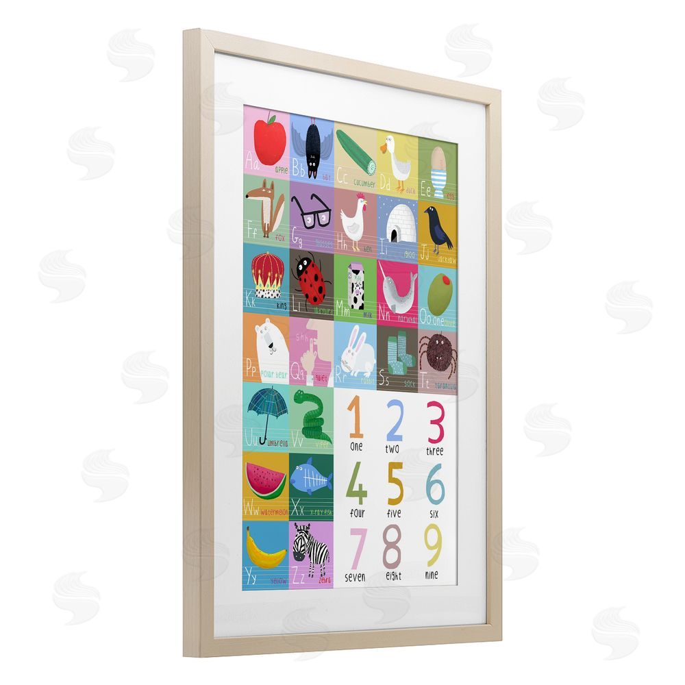 Carla Daly Counting & Alphabet Learning Brown Framed Print Under Glass Wall Art