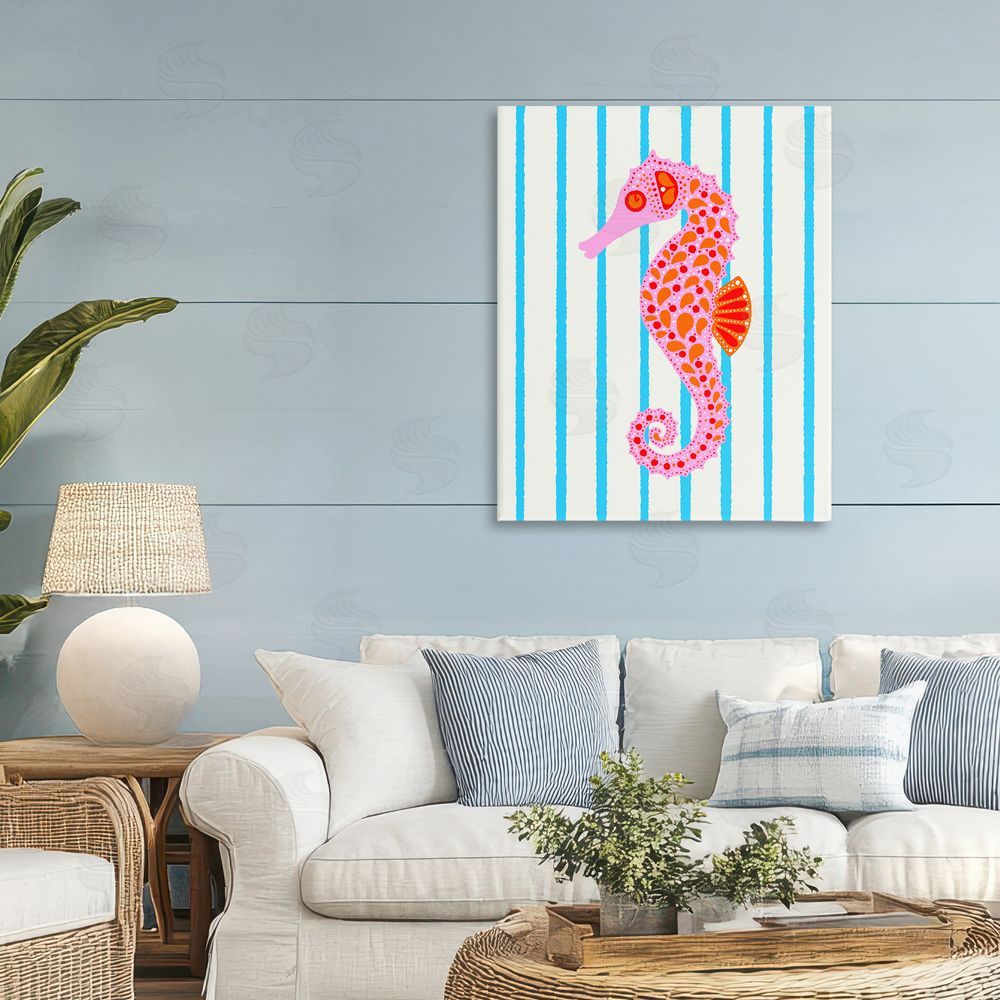 Indira Prieto | IndySign Boho Seahorse on Stripes 