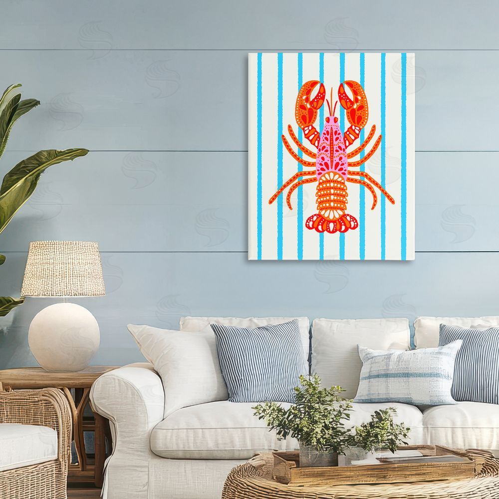 Indira Prieto | IndySign Bright Boho Lobster on Stripes 