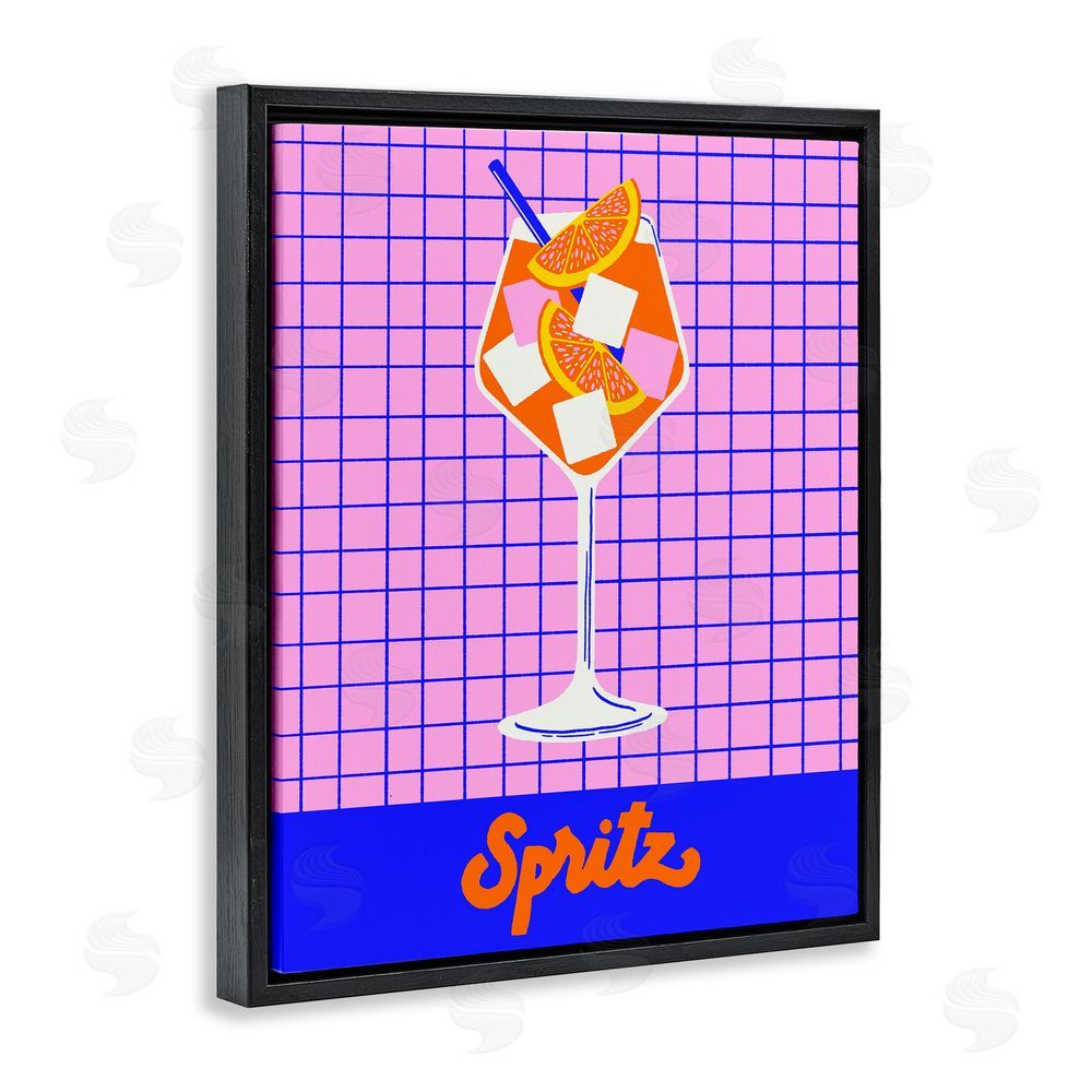 Indira Prieto | IndySign Colorful Summer Spritz Drink Black Floating Frame Canvas Wall Art Print