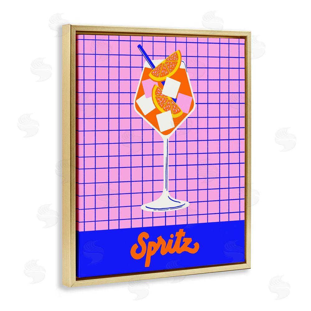 Indira Prieto | IndySign Colorful Summer Spritz Drink Gold Floating Frame Canvas Wall Art Print