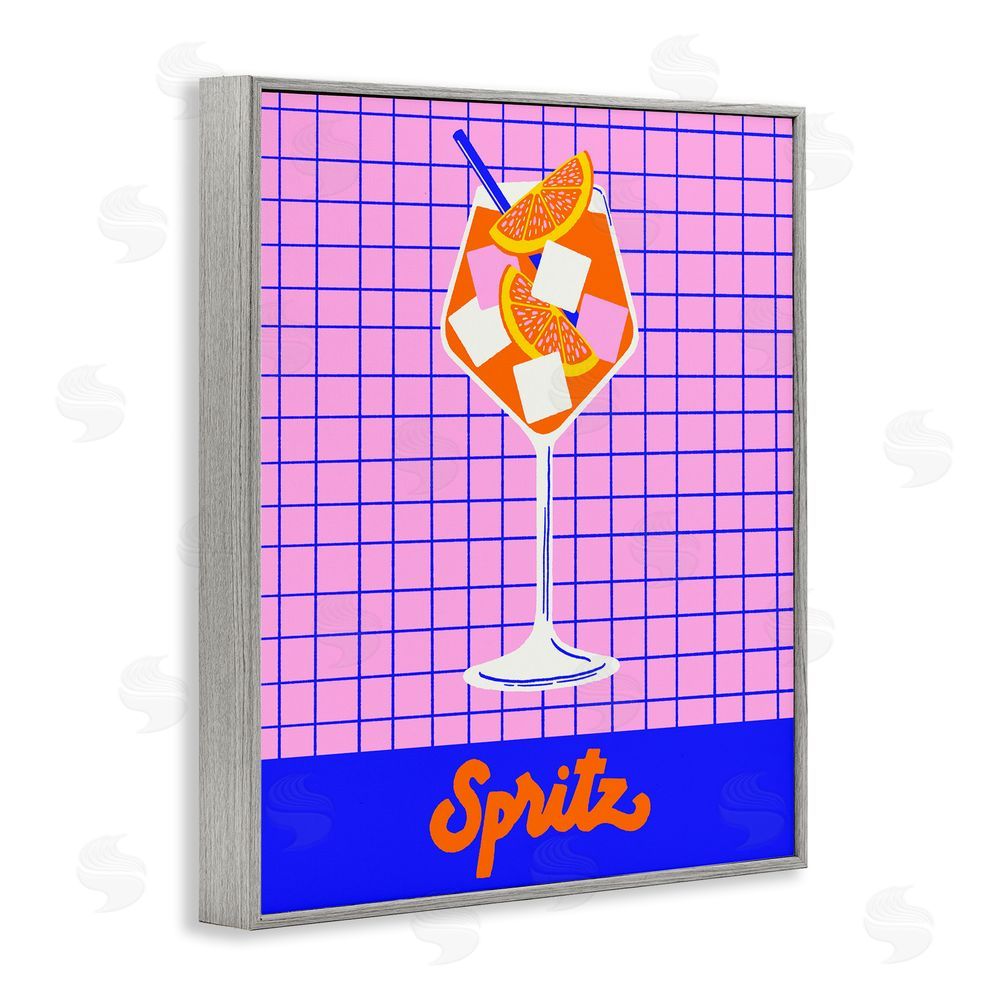 Indira Prieto | IndySign Colorful Summer Spritz Drink Gray Framed Giclee Wall Art Print