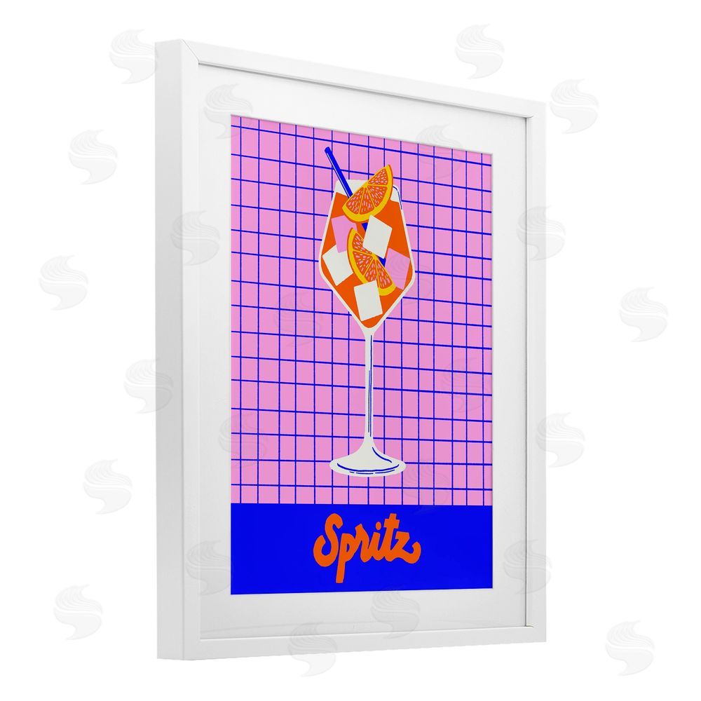 Indira Prieto | IndySign Colorful Summer Spritz Drink White Framed Print Under Glass Wall Art