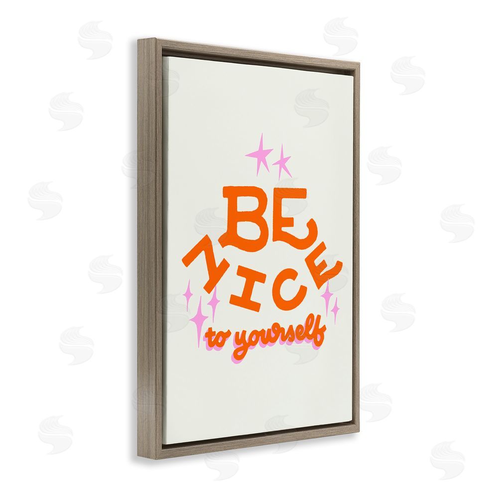 Indira Prieto | IndySign Be Nice To Yourself Brown Floating Frame Canvas Wall Art Print