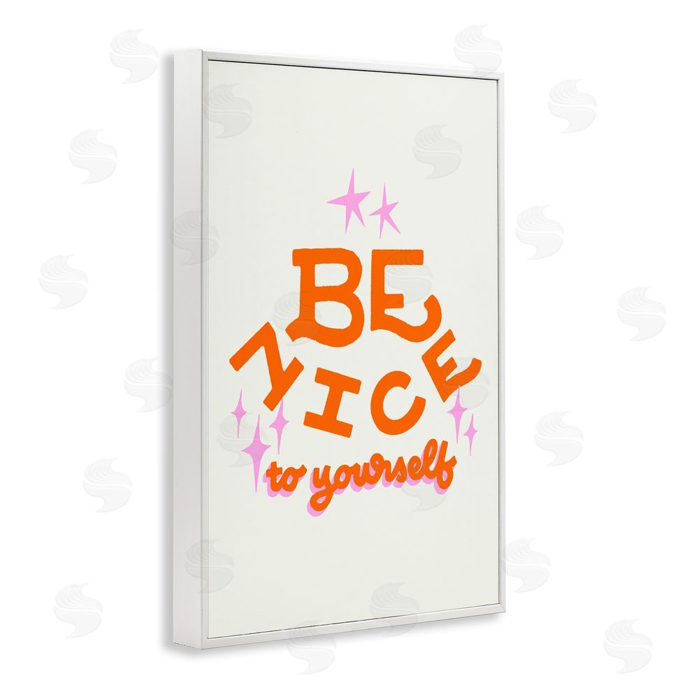 Indira Prieto | IndySign Be Nice To Yourself White Framed Giclee Wall Art Print