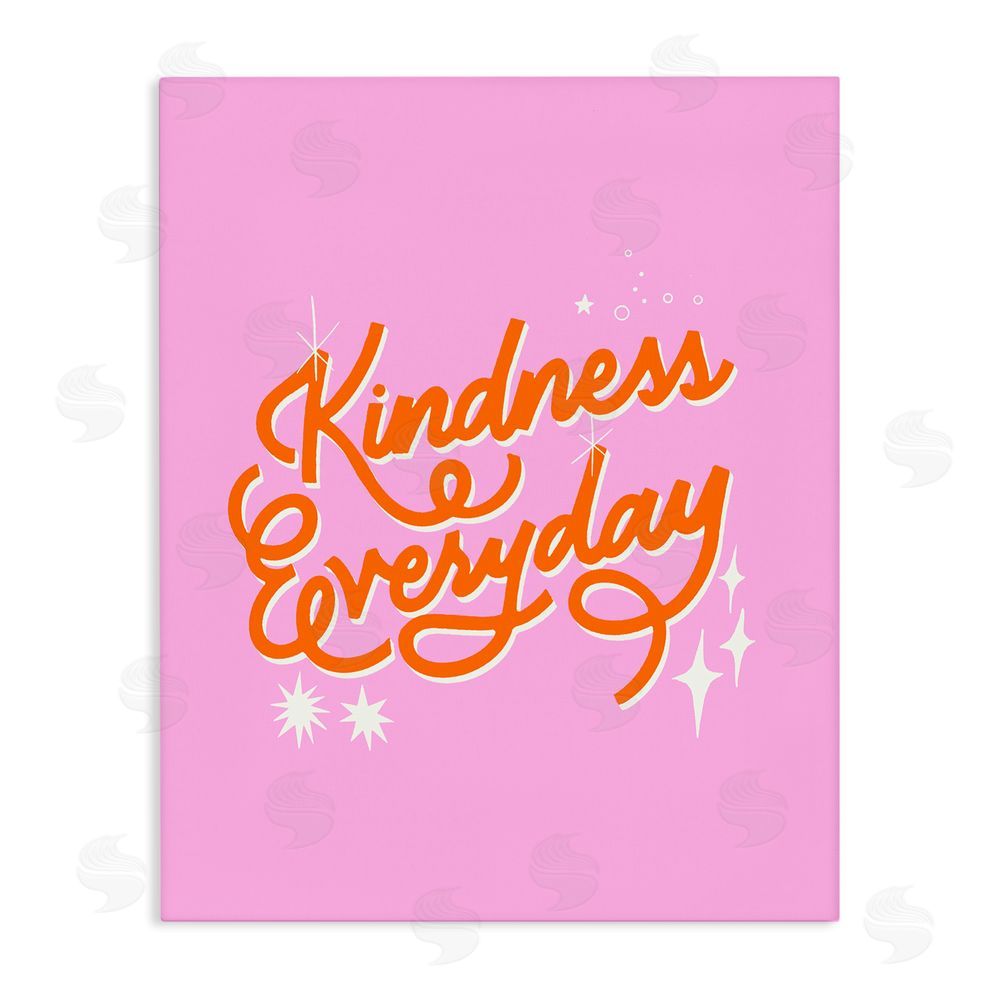 Indira Prieto | IndySign Cursive Kindness Everyday Stretched Canvas Wall Art Print