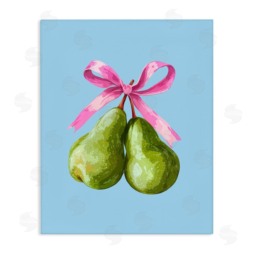 Imagine It Images Twin Pears with Ribbon Stretched Canvas Wall Art Print
