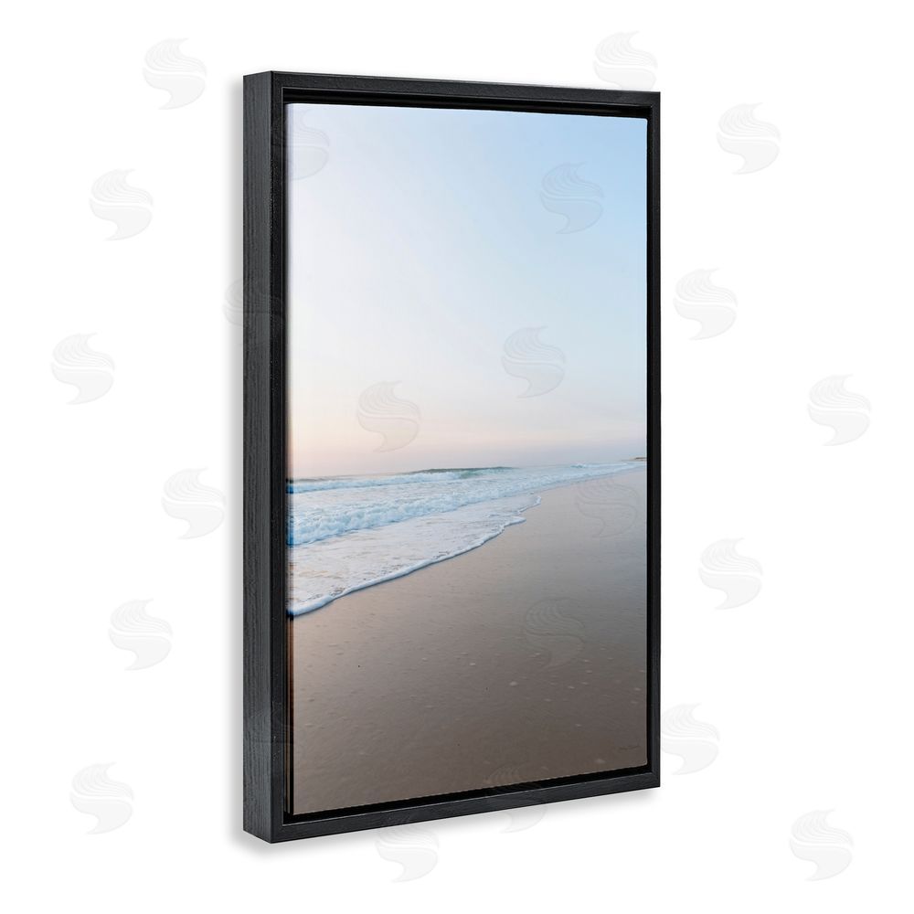 Jocelyn Elizabeth Beach Summer Dusk View Black Floating Frame Canvas Wall Art Print