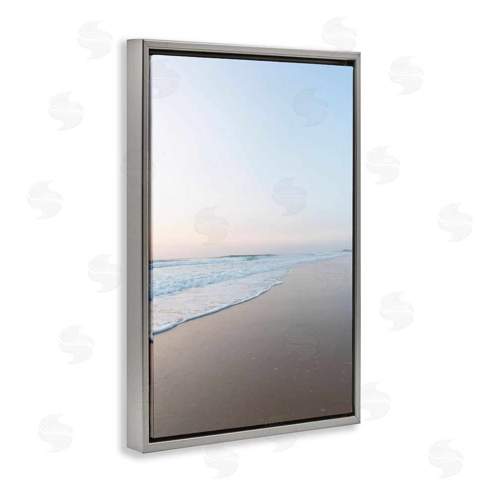 Jocelyn Elizabeth Beach Summer Dusk View Gray Floating Frame Canvas Wall Art Print