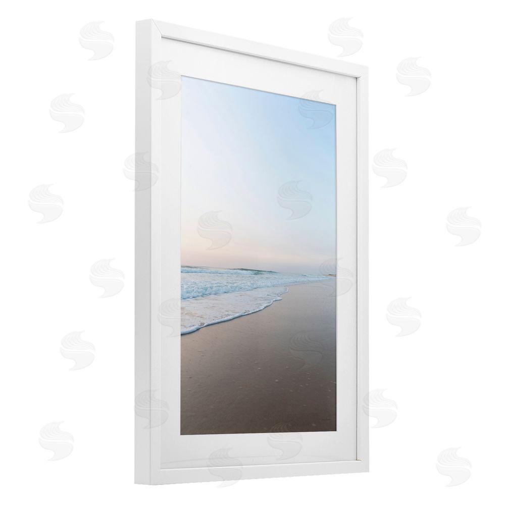 Jocelyn Elizabeth Beach Summer Dusk View White Framed Print Under Glass Wall Art