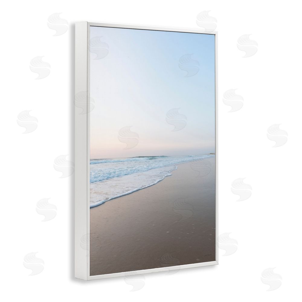 Jocelyn Elizabeth Beach Summer Dusk View White Framed Giclee Wall Art Print