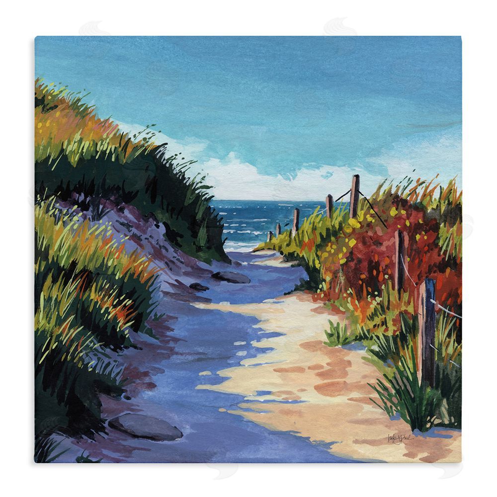 Kate Jarvik Birch Breezy Beach Pathway Stretched Canvas Wall Art Print