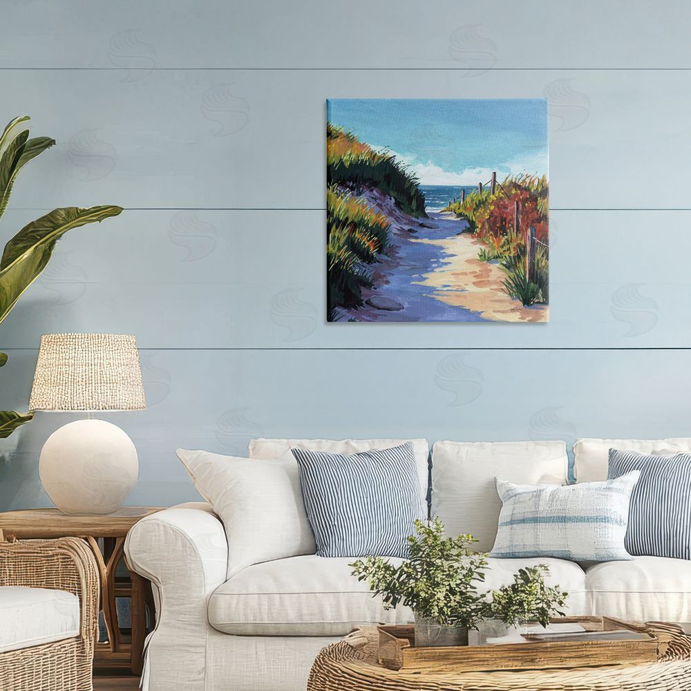 Kate Jarvik Birch Breezy Beach Pathway Stretched Canvas Wall Art in Room