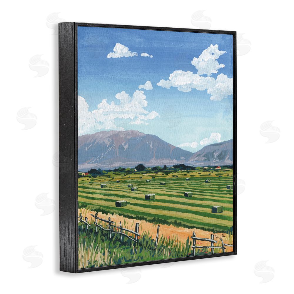 Mackenzie Nelson Back Window Overlooking Hay Fields Black Framed Giclee Wall Art Print