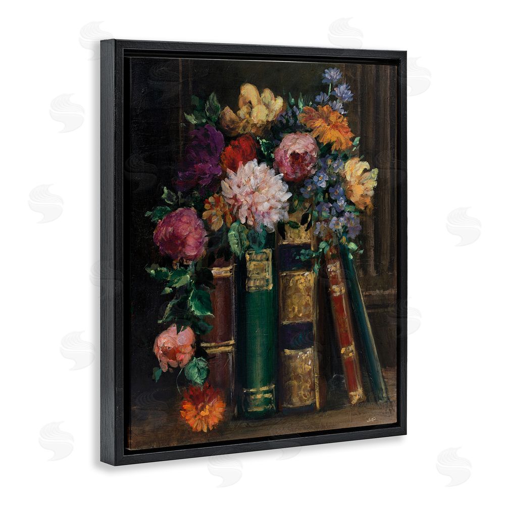 Julia Purinton Books of Beauty Black Floating Frame Canvas Wall Art Print