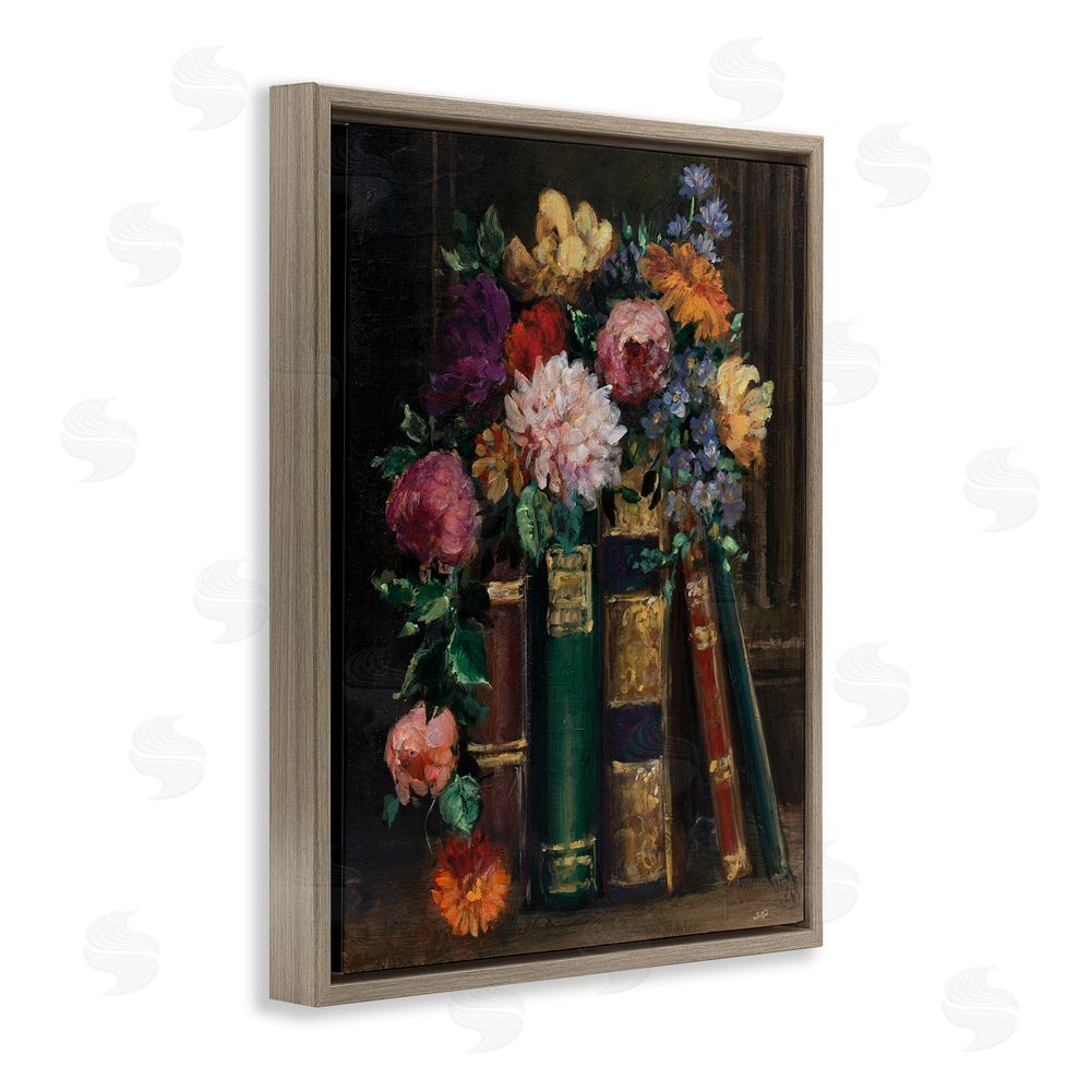 Julia Purinton Books of Beauty Brown Floating Frame Canvas Wall Art Print