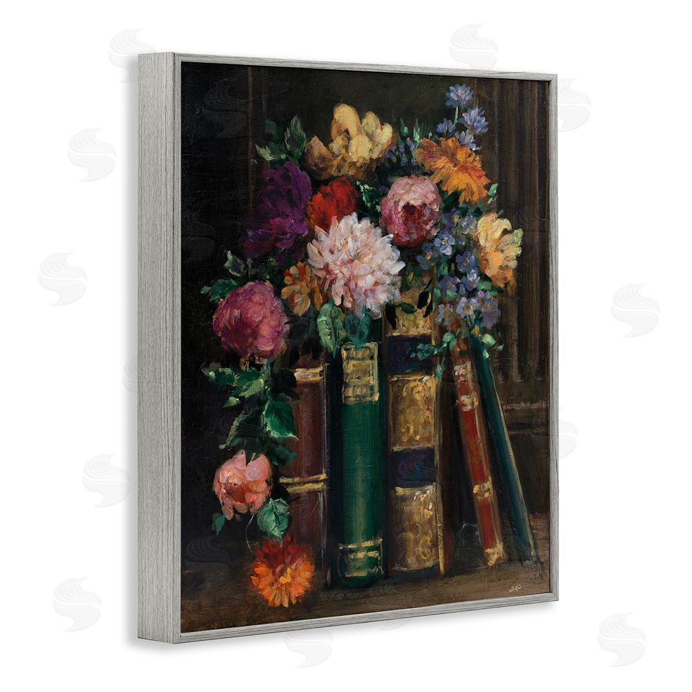 Julia Purinton Books of Beauty Gray Framed Giclee Wall Art Print