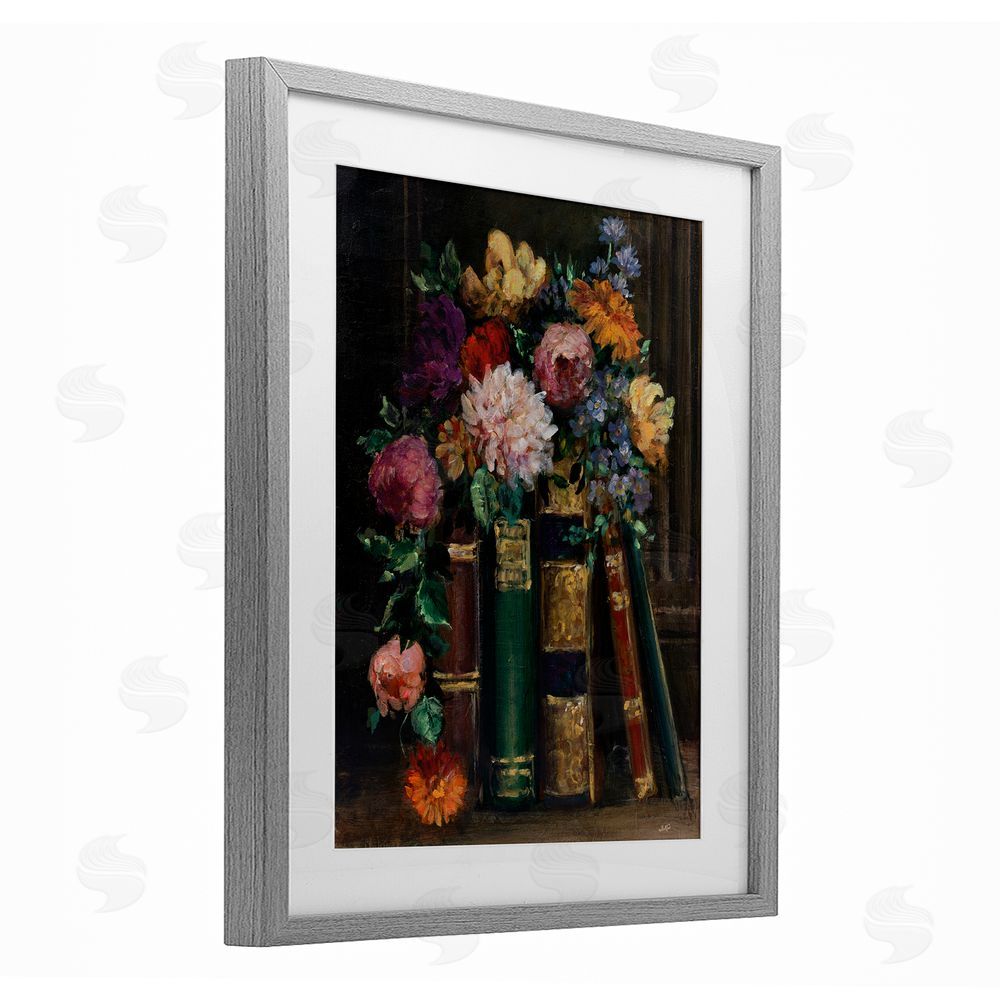 Julia Purinton Books of Beauty Gray Framed Print Under Glass Wall Art