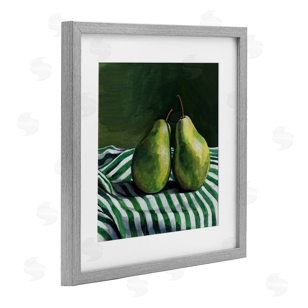 Kate Jarvik Birch A Pair of Pears Still Life Gray Framed Print Under Glass Wall Art