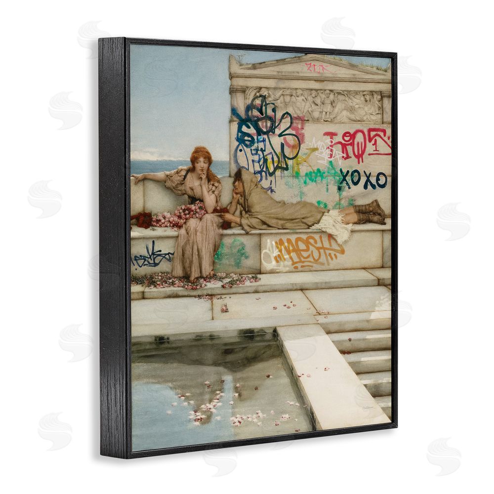 Mary Urban Antiquity Graffiti Classic Poolside Black Framed Giclee Wall Art Print
