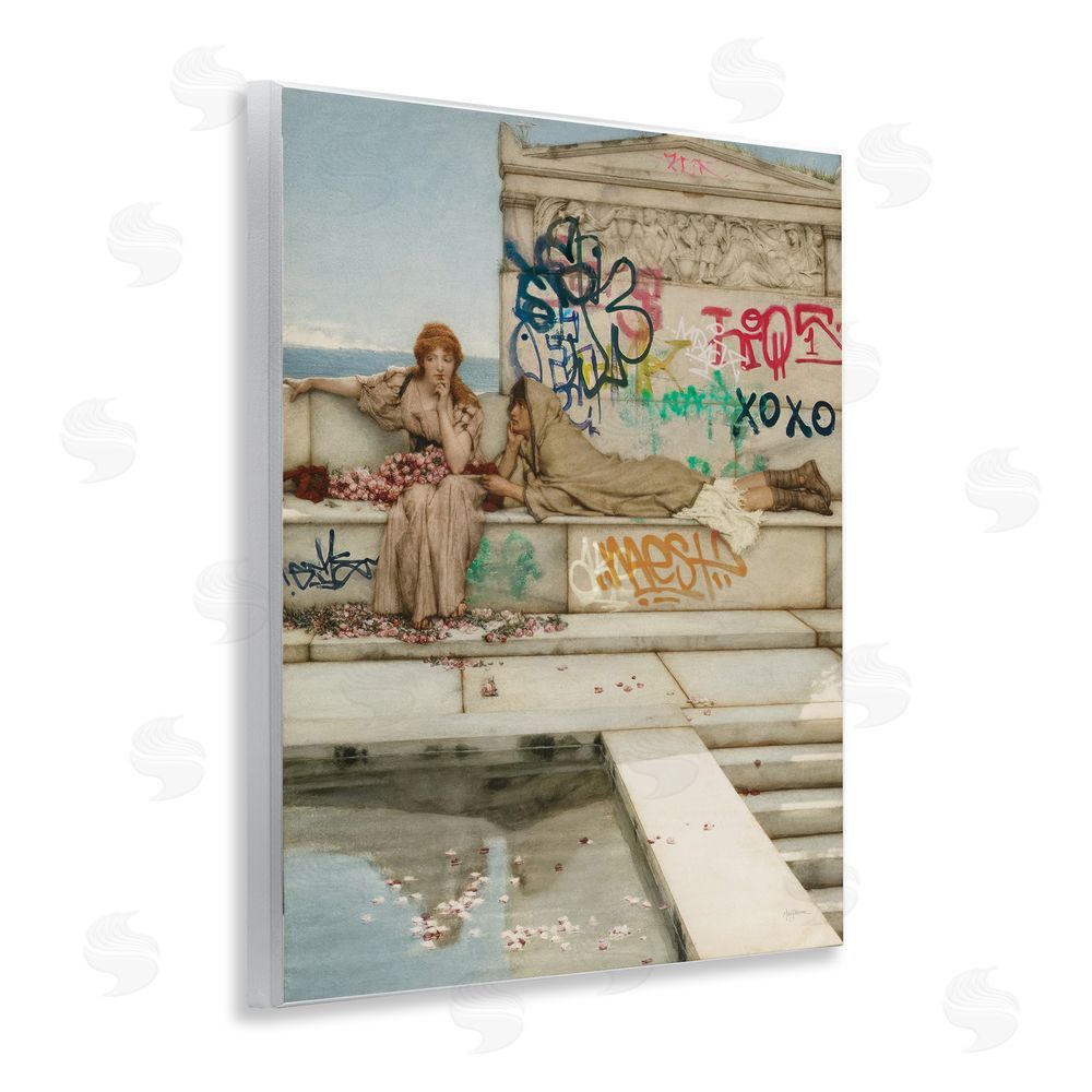 Mary Urban Antiquity Graffiti Classic Poolside Wooden Wall Plaque Art Print