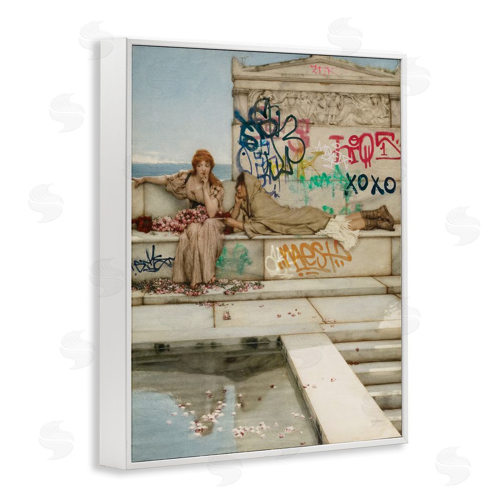 Mary Urban Antiquity Graffiti Classic Poolside White Framed Giclee Wall Art Print