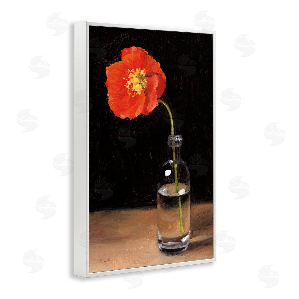 Mackenzie Nelson Bottled Beauty Single Red Poppy White Framed Giclee Wall Art Print
