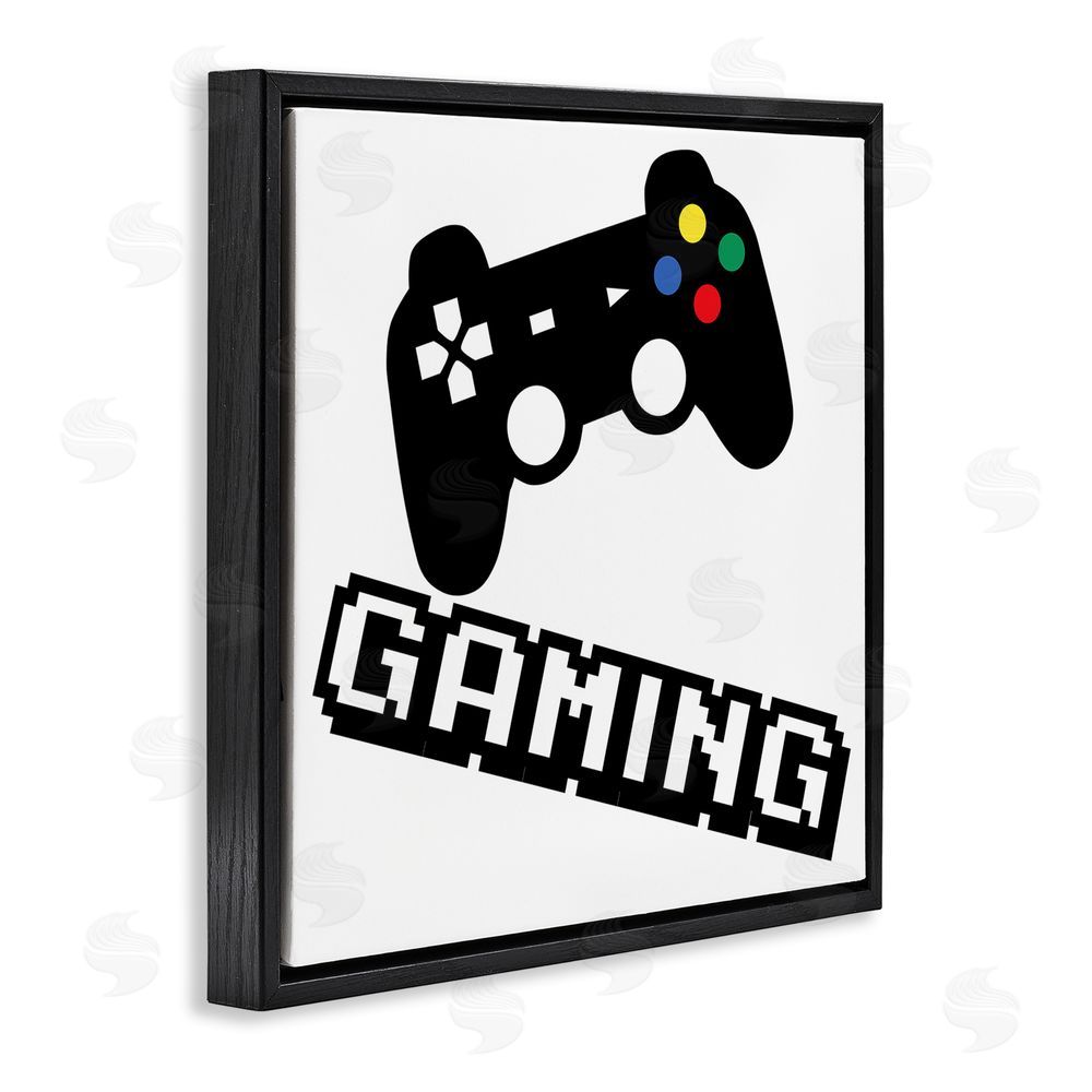 Marcus Prime Playful Pixel Gaming Black Floating Frame Canvas Wall Art Print