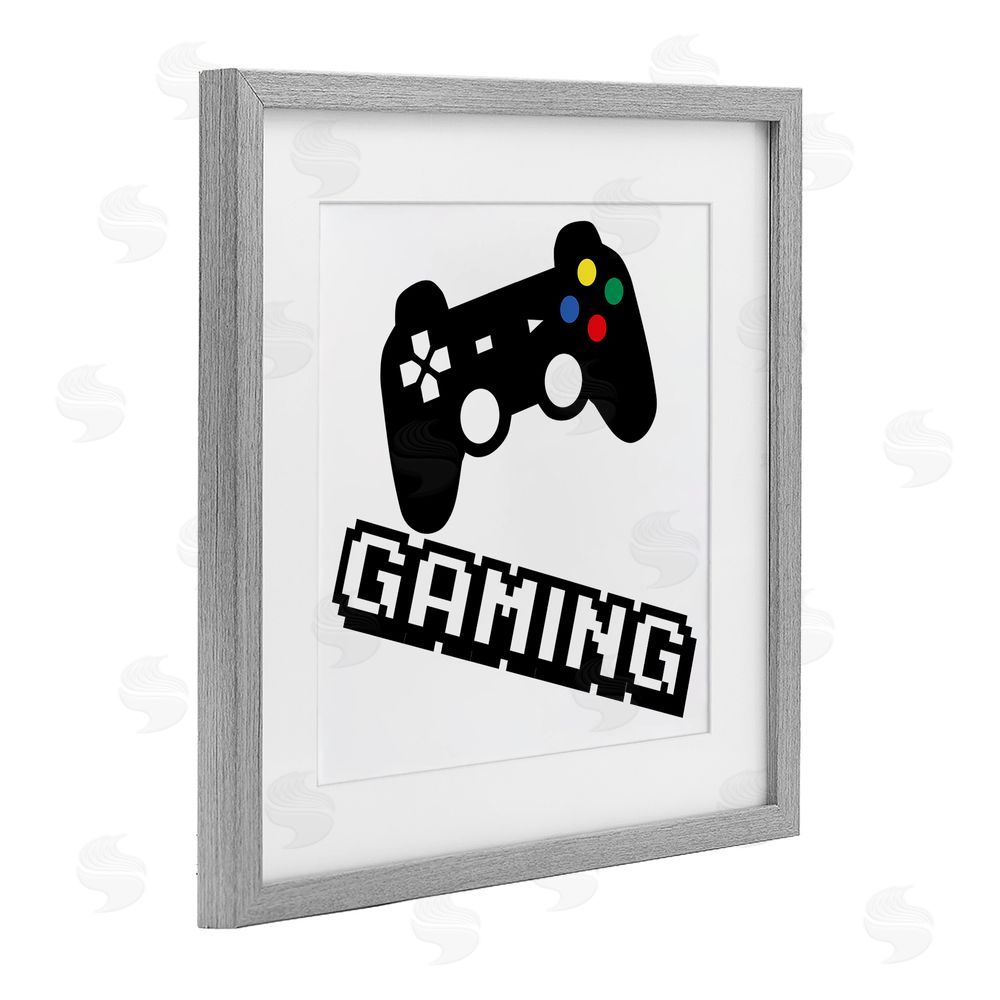 Marcus Prime Playful Pixel Gaming Gray Framed Print Under Glass Wall Art