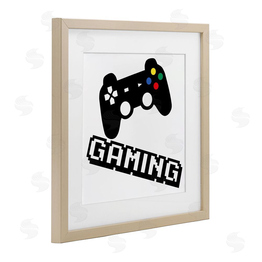 Marcus Prime Playful Pixel Gaming Brown Framed Print Under Glass Wall Art