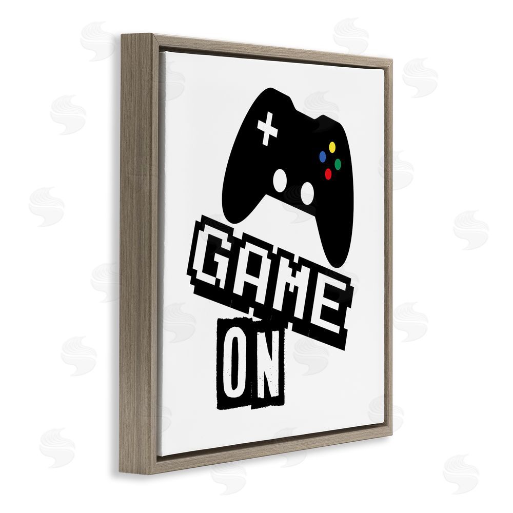 Marcus Prime Playful Game On Brown Floating Frame Canvas Wall Art Print