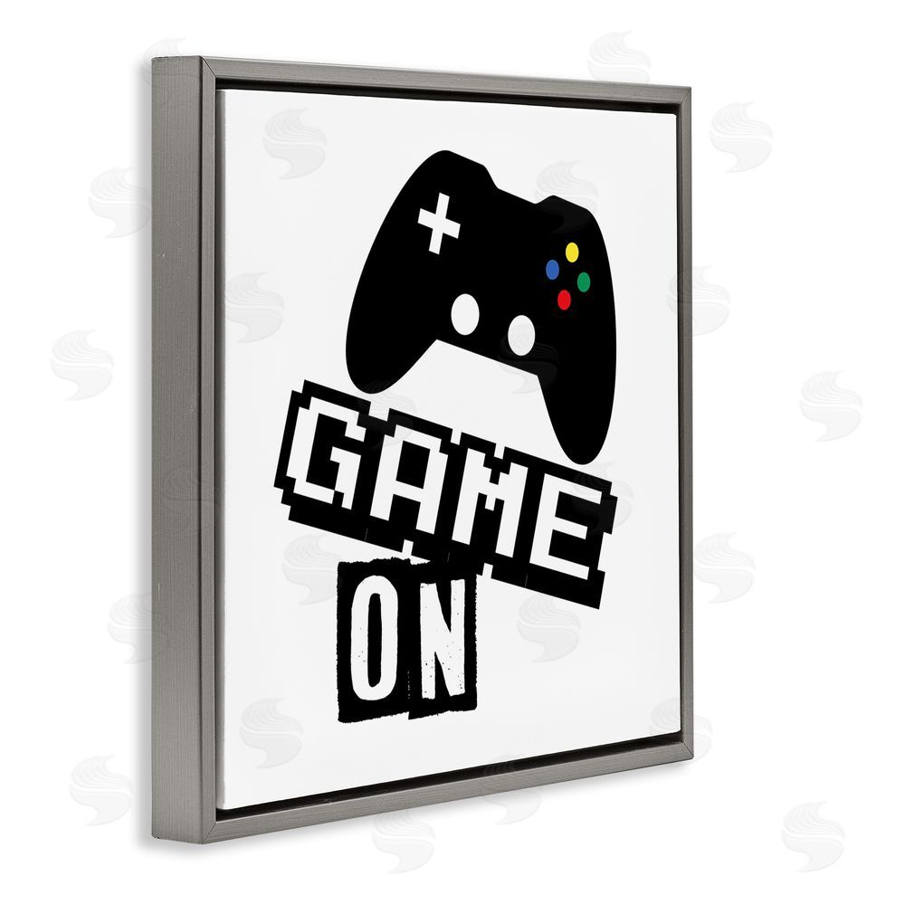 Marcus Prime Playful Game On Gray Floating Frame Canvas Wall Art Print