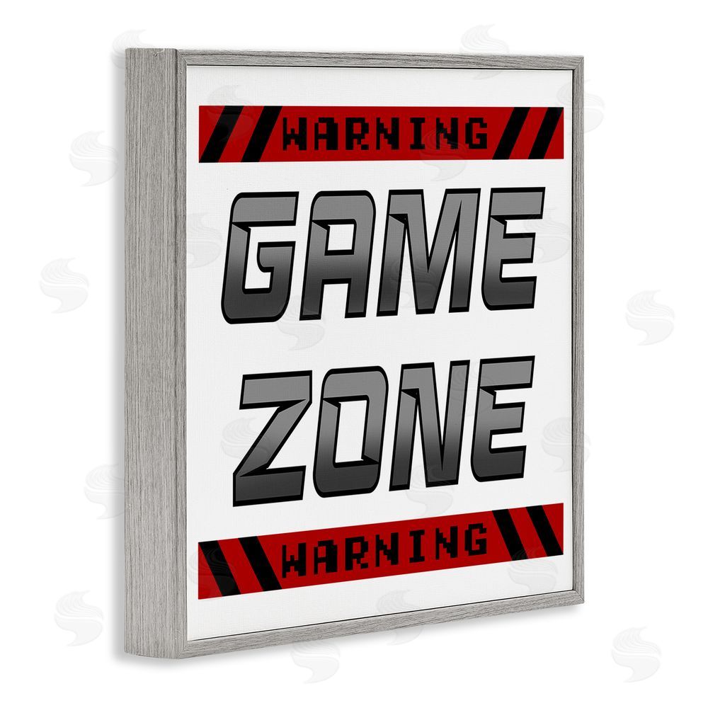 Marcus Prime Game Zone Warning Gray Framed Giclee Wall Art Print