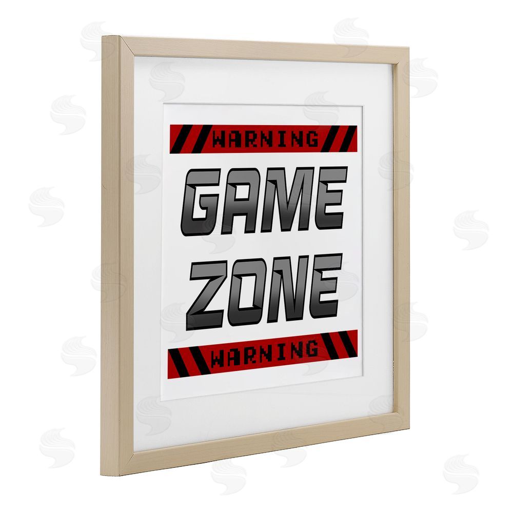 Marcus Prime Game Zone Warning Brown Framed Print Under Glass Wall Art
