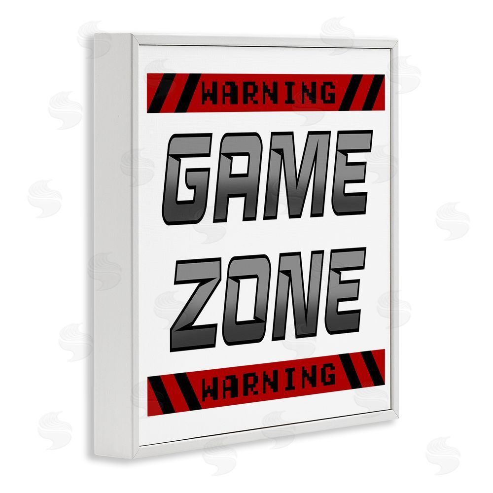 Marcus Prime Game Zone Warning White Framed Giclee Wall Art Print