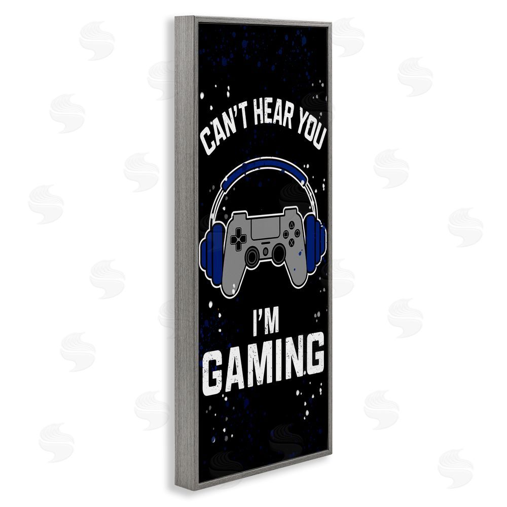 Kim Allen Can't Hear You Gaming Gray Framed Giclee Wall Art Print