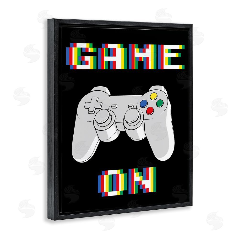 Marcus Prime Colorful Digital Game On Black Floating Frame Canvas Wall Art Print