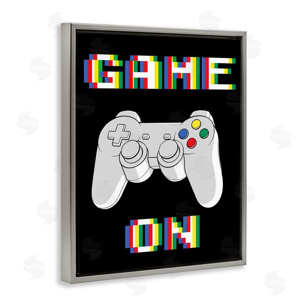 Marcus Prime Colorful Digital Game On Gray Floating Frame Canvas Wall Art Print