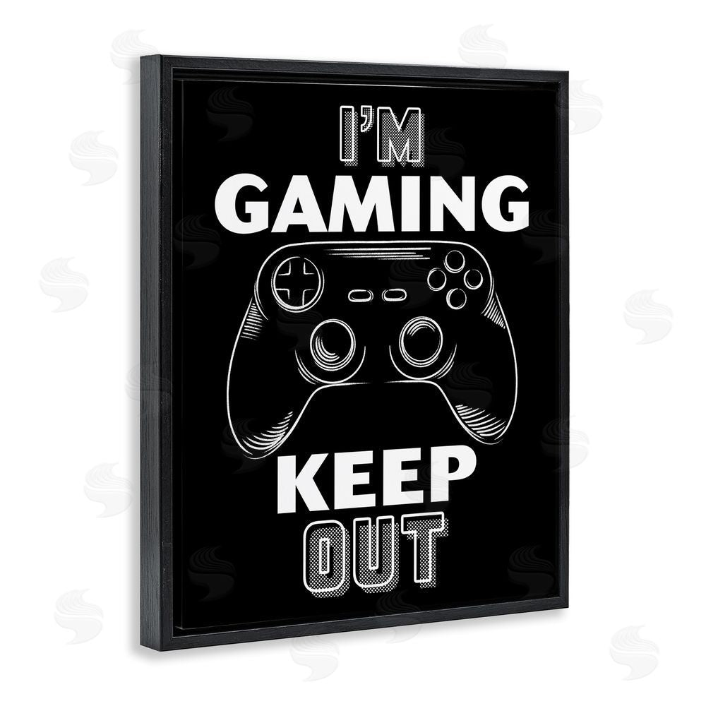 Marcus Prime I'm Gaming Keep Out Black Floating Frame Canvas Wall Art Print