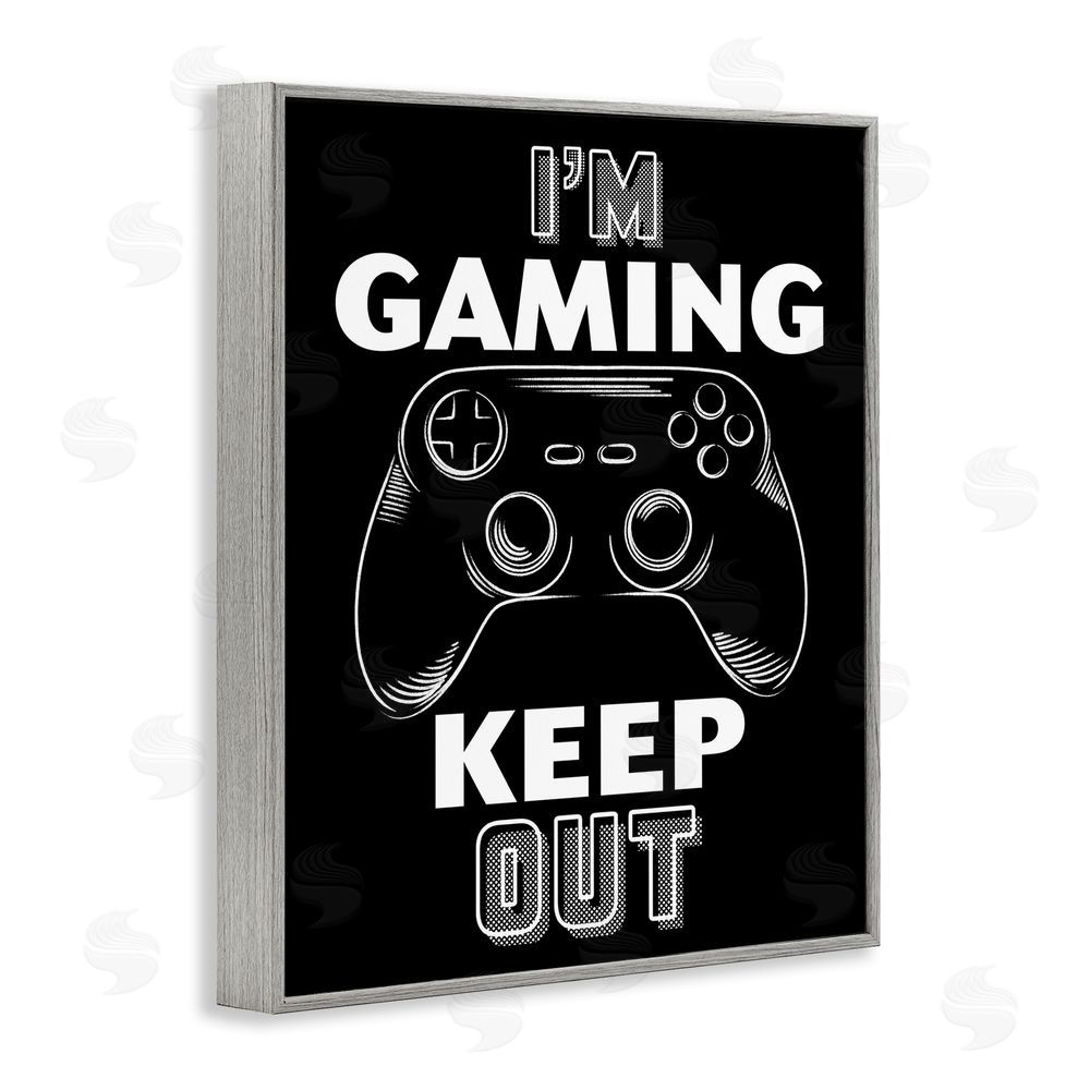 Marcus Prime I'm Gaming Keep Out Gray Framed Giclee Wall Art Print