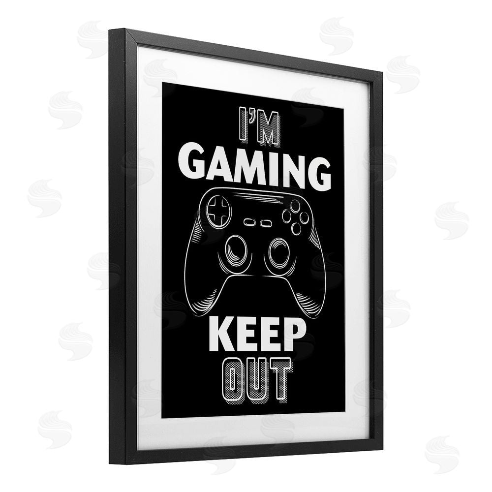 Marcus Prime I'm Gaming Keep Out Black Framed Print Under Glass Wall Art